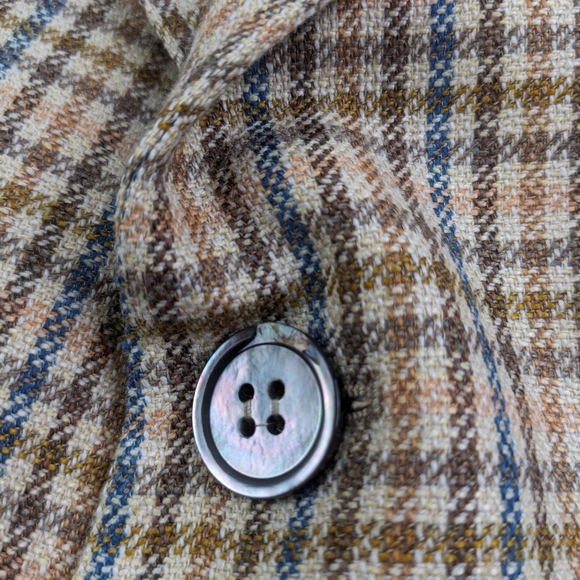 Sartoria Partenopea Sport Coat Silk Wool Linen Checked Multicolor 46R - Picture 15 of 15